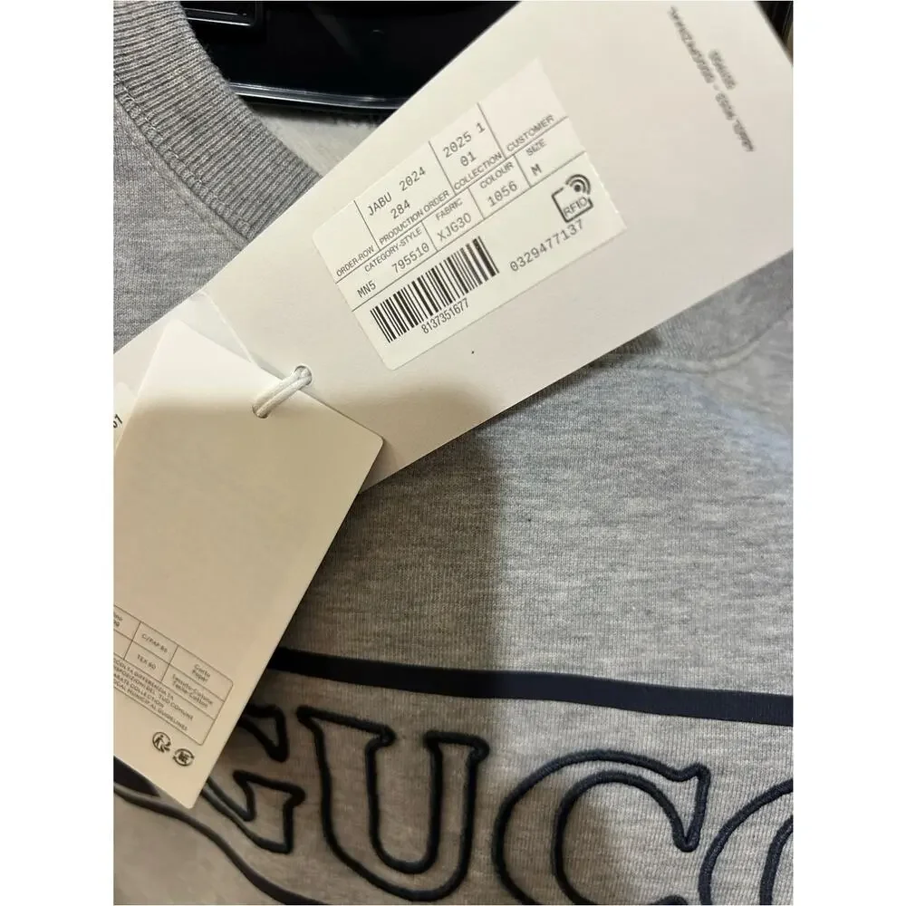 Men's Gucci jersey cotton sweatshirt prominent retro style embroidery medium